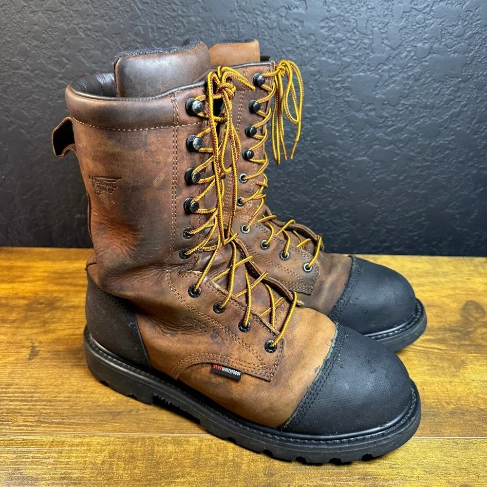 Red Wing 4499 Metatarsal Guard Brown‎ Leather Waterproof Work Boots Mens 9.5 D